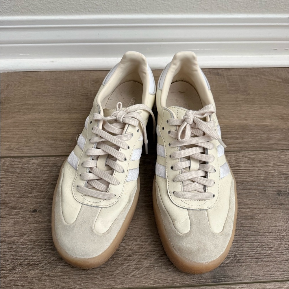 adidas Samba Cream & White Retro Suede Sneakers - Picture 3 of 8